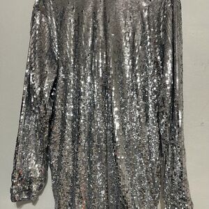 Silver Sequin Mini Dress
